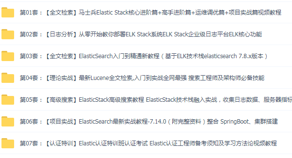 7套全文检索Elastic Stack核心进阶篇+高手进阶篇+运维调优篇+项目实战篇，ElasticSearch最新实战教程插图(2)